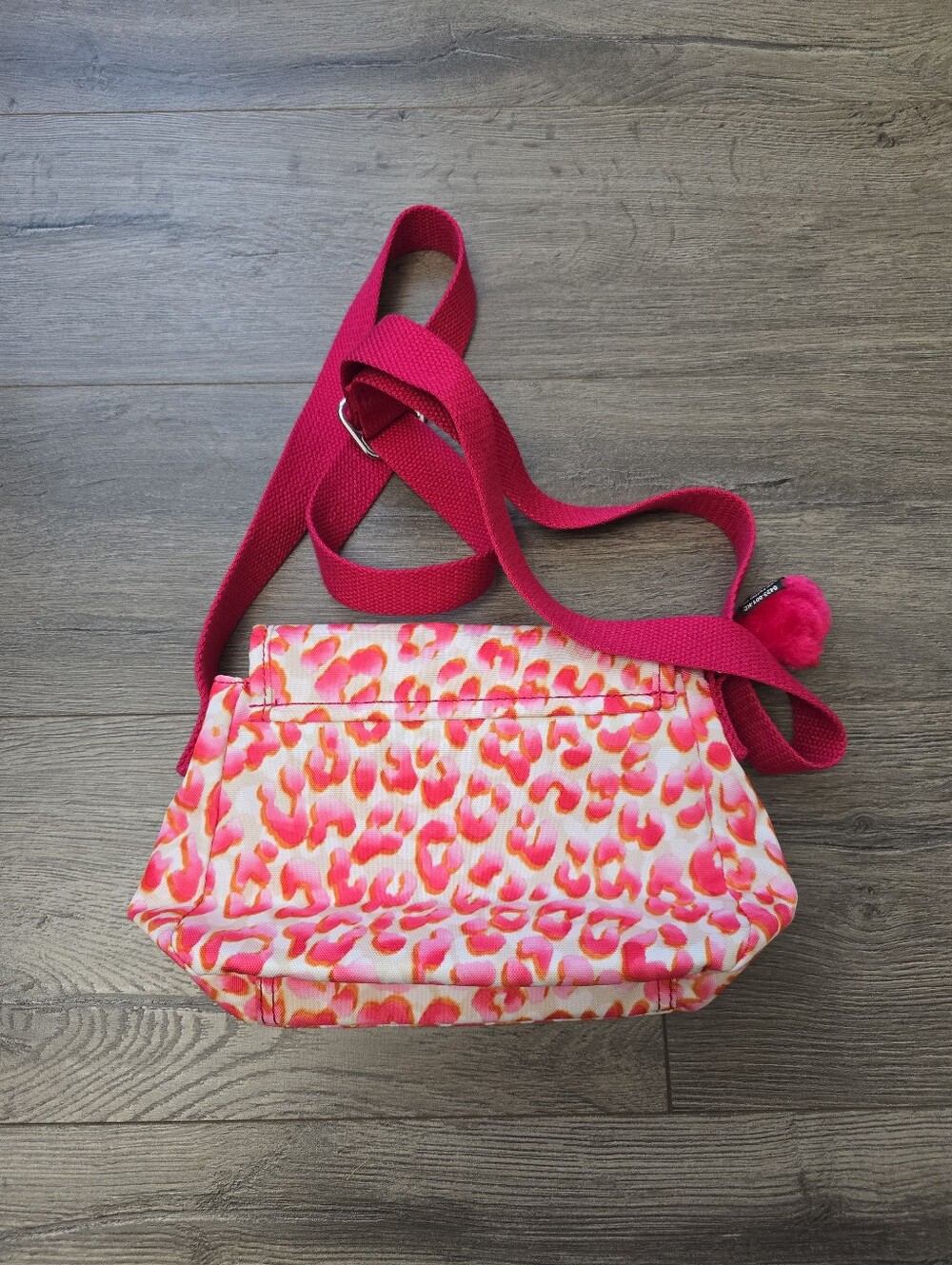 Kipling Sabian Crossbody Mini Bag vibrant neon pink and orange animal print - Picture 7 of 10